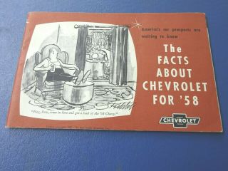 1957 The Facts About Chevrolet For 1958,  Corvette,  Biscayne,  Bel Air,  Wagons