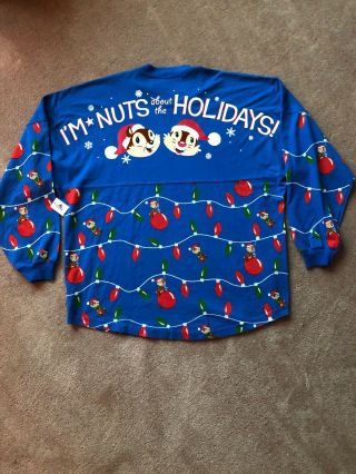 Disney Parks Epcot Festival Of The Holidays 2019 Chip & Dale Spirit Jersey L Nwt