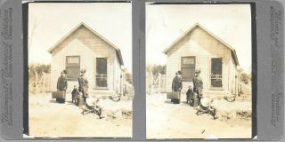 Two Hand Mounted Stereoviews Of Duquoin Ks Post Office And House C1900
