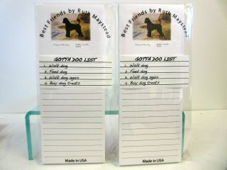 Portuguese Water Dog Magnetic Refrigerator List Pad Set Of 2 Pads Pwd - 4