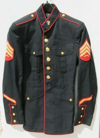 Usmc Dress Blue Jacket Uniform With Pants Belt And Cover Military Marine Corp