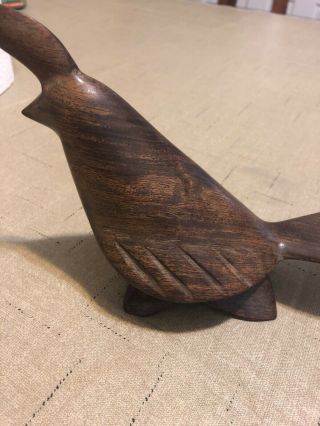 Vintage Hand Carved Ironwood Quail Partridge Bird Wood Figurine Sculpture