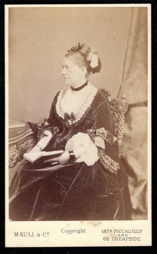 Carte De Visite Cdv Victorian Photo Of Jean Ingelow English Novelist (1820 - 1897)