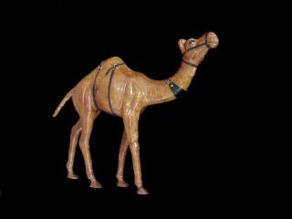 Leather Wrapped Camel Statue Figurine 16 " X 12 1/2 "