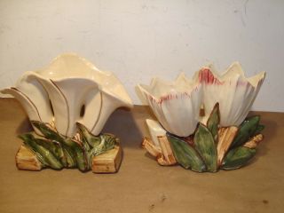 Vintage Mccoy Planters Flowers Tilups Double And Triple