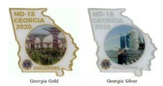 Lions Club Pins - Georgia 2020 Gold Silver Set Singapore