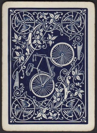 Playing Cards 1 Single Card Old Antique Wide Uspc Bicycle 808 No.  28 Emblem Blue