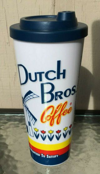 Dutch Bros Brothers Logo Cup Design Windmill Flowers Coffee Tumbler Travel Mug