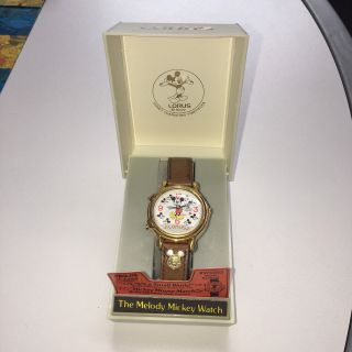 Vtg Mickey Mouse Melody Watch In Case Never Worn 2