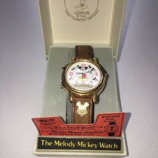 Vtg Mickey Mouse Melody Watch In Case Never Worn 3