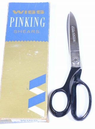 Wiss Pinking Shears Cb - 7 - Lh Sewing Scissors 7.  5 " L Black Handle W/ Box
