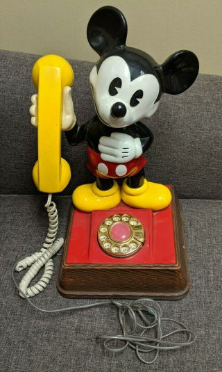 Vintage 1970s Mickey Mouse Landline Rotary Phone