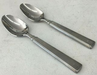 2 Oval Place Soup Spoons Ralph Lauren Normandy Stainless 18/10 Outline Crest