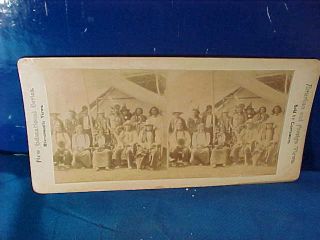 19thc Stereoview Photo Card Portrait Of Sioux Indians