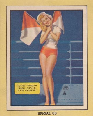 Earl Moran - 1945 Art Pin - Up/cheesecake Calendar Notepad Front Cover Page
