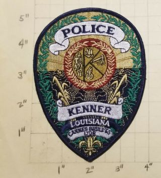 Kenner (la) Police Department Patch W/ Presentation Card