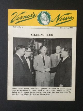 Vintage Vernor’s Ginger Ale Company Employee Newsletter November 1955