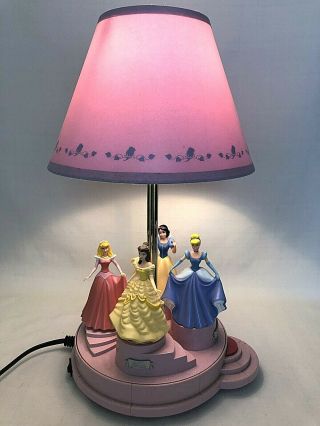 Disney Princess Table Lamp Night Light Musical Animated Dancing Shade
