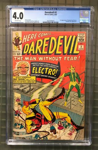 Daredevil 2 Marvel Comics 1964 Cgc 4.  0 Electro Fantastic Four 2nd Appearance