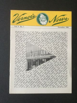 Vintage Vernor’s Ginger Ale Company Employee Newsletter November 1956
