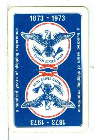 Single Vintage Playing Card " United States Line " Steamship,  Ss Whtbrdr