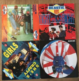 4x Beastie Boys 7 " Vinyl No Sleep Brooklyn Fight For Your Right Girls Hey Ladies