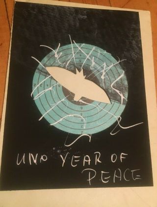 Angela Rother Mail Art Year Of Peace,  Painted Cut - Out Card