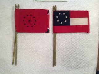 4 - 4” X 6” Southern Flags,  Ensign,  Stars And Bars,  Southern Cross,  3rd National