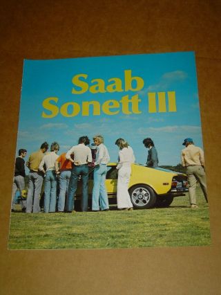 1974 Saab Sonett Iii Sales Brochure 6 Pages