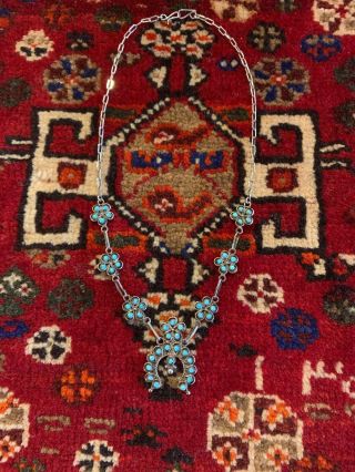 Vintage Zuni Squash Blossom Necklace Kids Size