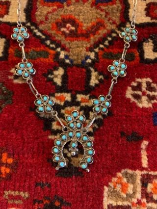 Vintage Zuni Squash Blossom Necklace Kids Size 2