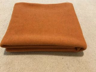 French Army Vintage 100 Wool Whisky/orange Blanket