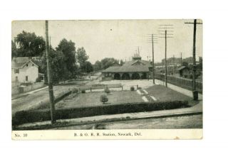 B & O Railroad Station Newark,  Delaware Udb Pm 1909