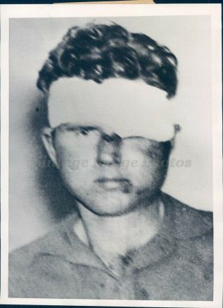 1937 Photo Murder Suspect Henry Lorenz Cowboy Holdup Crack Train Apache Jail