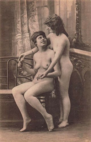 French Naked Nude Woman Lady Risque Postcard Lesbian Gay Lagache (33)