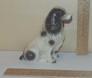 Norleans Marked Spaniel Dog Figurine - Black And White