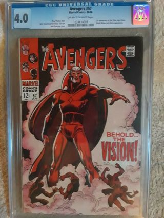 The Avengers 57 Cgc 4.  0 First Vision Small Crack Back Of Case (see Photos).