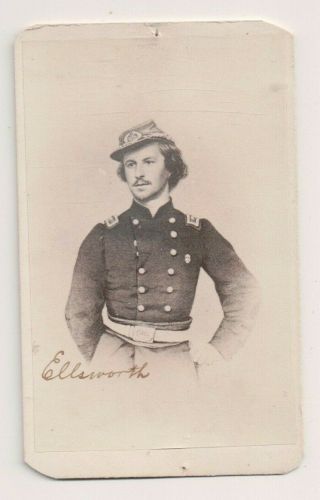 Vintage Cdv Elmer E.  Ellsworth Union Colonel American Civil War 1st Casualty