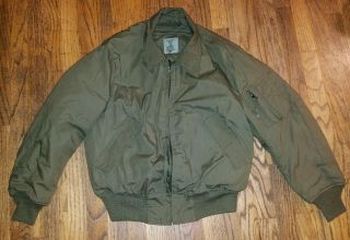 Mens Large Regular Jacket Cold Weather Cvc Green Us Military Coat L Alpha