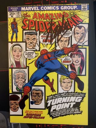 Spider - Man 121 Signed By Stan Lee Key Issue Gwen Stacy Death John Romita