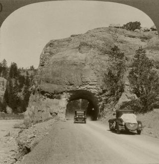 Keystone Stereoview Of A Car On The Road At Red Canyon,  Utah From Utah Parks Set