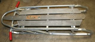 Vintage Duralite Snow Racer Sled - Aluminum & Wood Slats