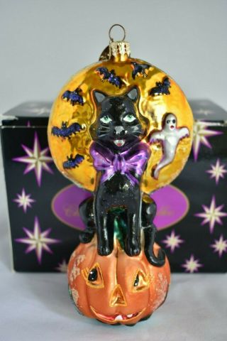 Retired Christopher Radko 01 - 0378 - 0 Halloween Cat Fright Night Frolic Ornament