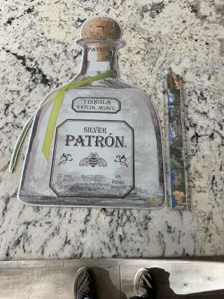 Patron Bottle Metal Tin For Wall.  12 Inches Wide By 19 Inch Tall