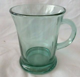Anchor Hocking 4.  5 " Clear Green Tall Glass Mug Coffee Tea Cup Usa