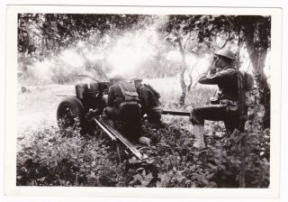 Vintage Wwii Photo Us Soldiers Heavy Machine Gun Train Fort Ord Ca 1941 5x3.  5 In