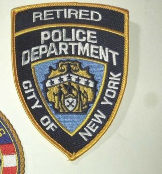York City Police Dept.  Nypd " Retired " Patch - Novelty Regulation Size
