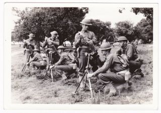 Vintage Wwii Photo Us Infantry Soldiers Mortar Train Fort Ord Ca 1941 5x3.  5 In