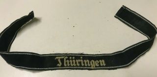 Wwii Ww2 German Elite Thuringen Officers Cuff Title