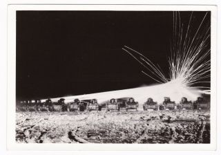 Vintage Wwii Photo Us Light Tank Co Training Night Fort Ord Ca 1941 5x3.  5 In